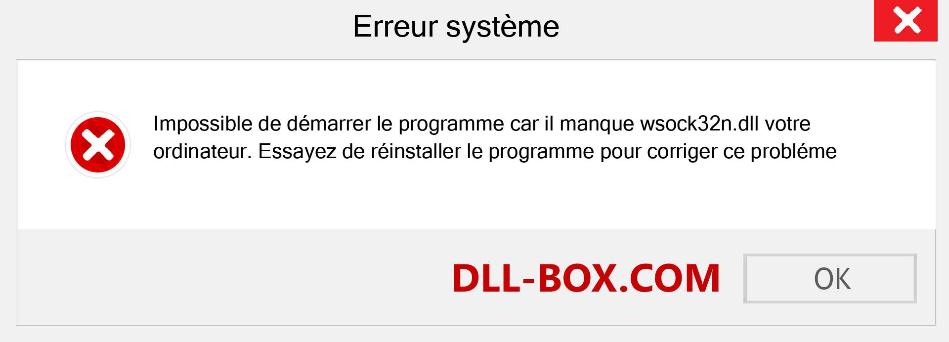 Le fichier wsock32n.dll est manquant ?. Télécharger pour Windows 7, 8, 10 - Correction de l'erreur manquante wsock32n dll sur Windows, photos, images